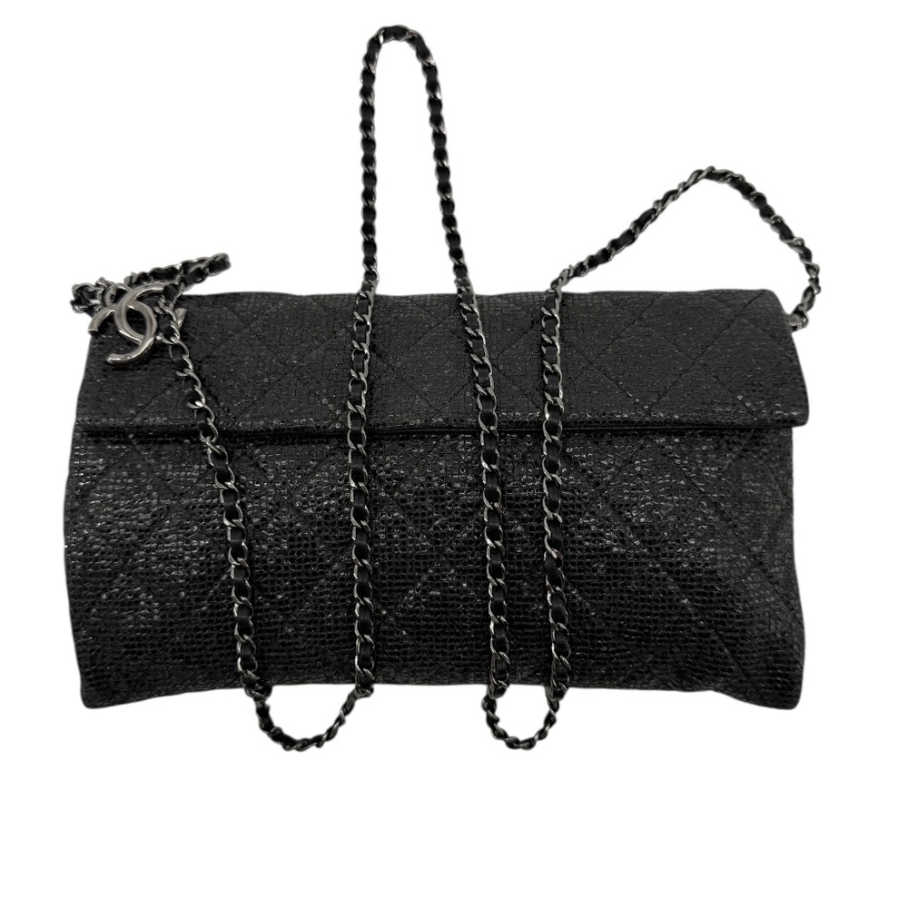 Chanel Quilted Glitter Crossbody Bag Black – Limited Edition | LuxLoveLouis